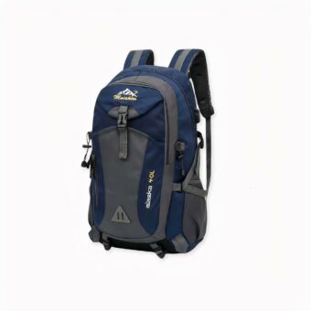 Sac à dos de ski avec USB sur fond gris clair.