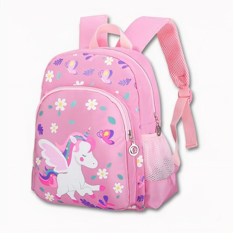 Sac à dos licorne avec fleurs rose et motif licorne. Bonnne qualité et très tendance.