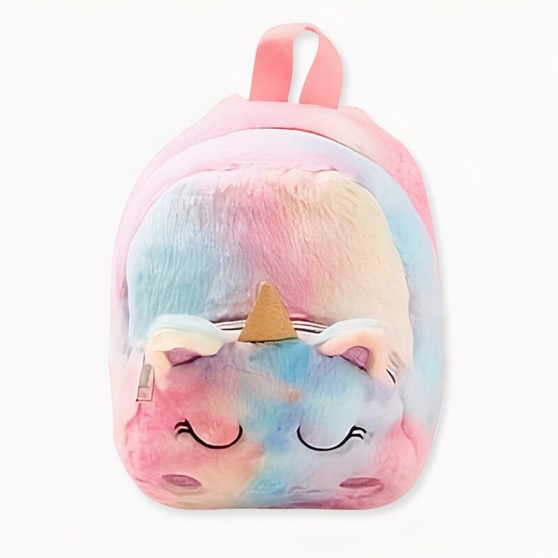 Sac à dos licorne en peluche pour enfants coloré