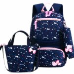Lot de 02 sacs colorés à motif noeud et coeur avec fermeture en rose