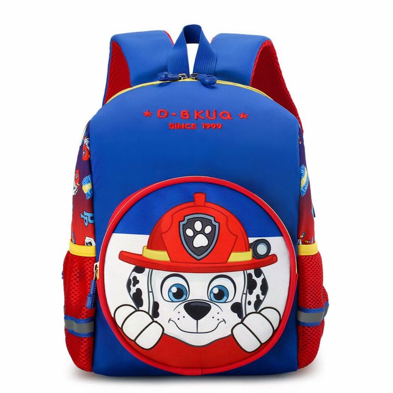 Sac à dos Pat Patrouille en flanelle bleu avec un fond blanc