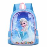 Sac à dos d'école à motif Elsa pour fille bleu avec un fond blanc
