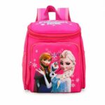 Sac à dos reine des neiges en polyester pour filles rose avec un fond blanc
