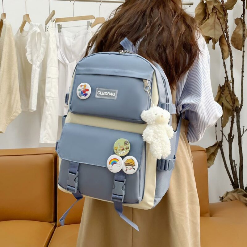 Ensemble de sacs à dos avec pendetif peluche ours 8