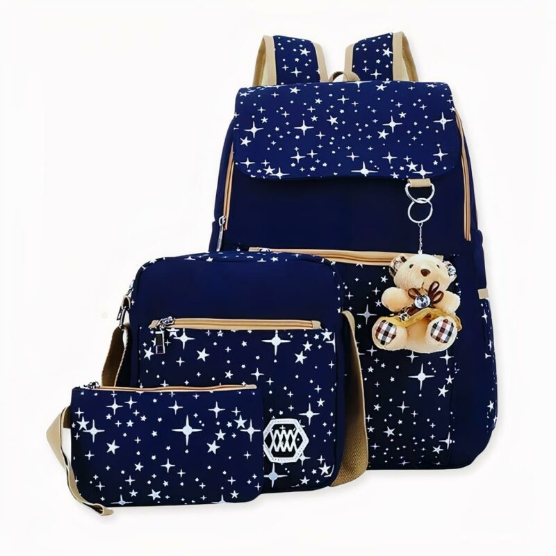 Ces trois pièces de sacs : une trousse, un sac à bandoulière et un sac à dos sont parfaits pour les filles et les femmes de tous les âges. Les sacs sont de qualité, solides et durables, avec beaucoup d'espace pour tous vos accessoires quotidiens. Ils sont également jolis et élégants, ce qui en fait une excellente option pour l'école ou le travail.