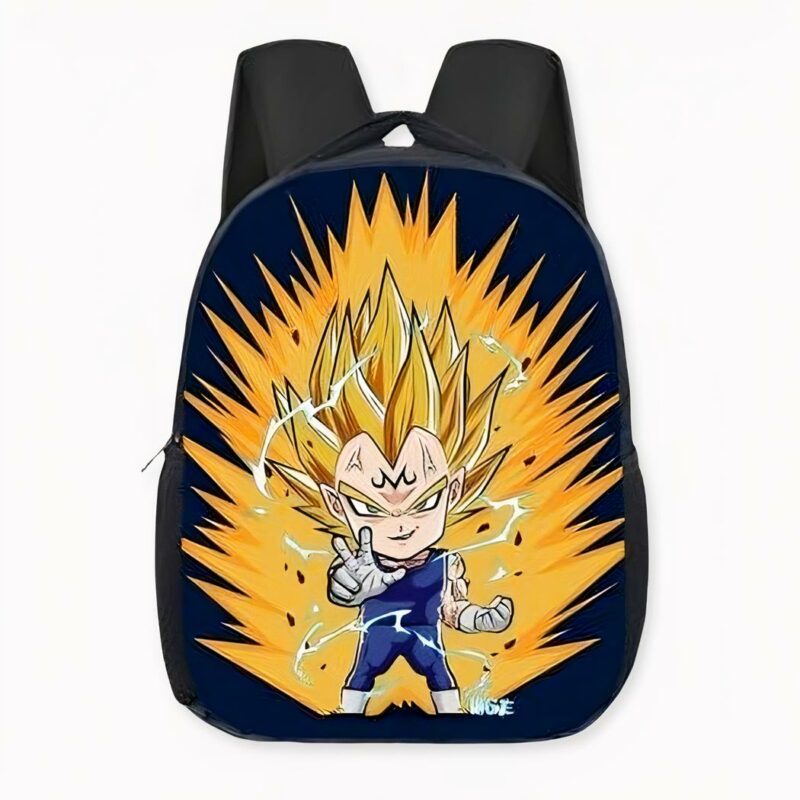 Sac à dos Dragon Ball Z Majin Vegeta motif orange. Bonne qualité et très à la mode.