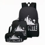 Sac à dos Fortnite 3 pièces noir avec motif devant, bonne qualité et très tendance.