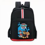 Sac à dos Pat Patrouille motif rayure noir et rouge. Bonne qualité et tès à la mode.