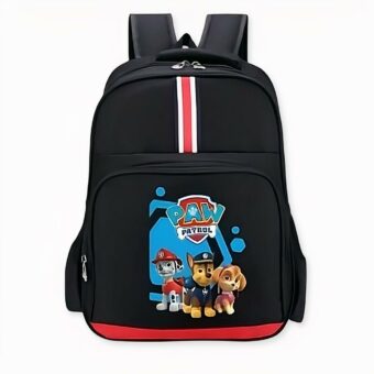 Sac à dos Pat Patrouille motif rayure noir et rouge. Bonne qualité et tès à la mode.