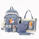 Sac à dos à multipoches pour adolescente bleue, bonne qualit" et très tendance.