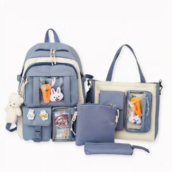 Sac à dos à multipoches pour adolescente bleue, bonne qualit" et très tendance.