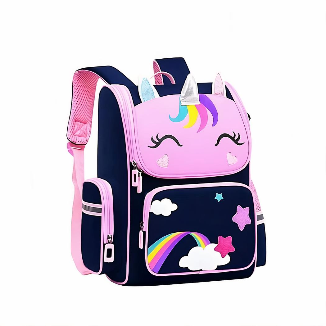 Sac à dos d'école aux motifs de licorne et arc-en-ciel – Image 10