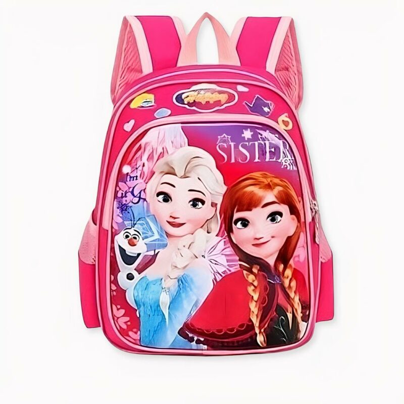 Sac à dos princesse Anna et Elsa Reine des neiges en rose, bonne qualité et très à la mode.