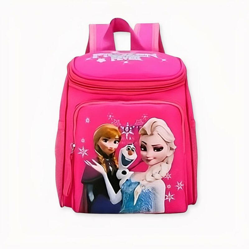 Sac à dos reine des neiges en polyester pour filles rose, bonne qualité et très à la mode.