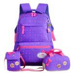 Lot de 03 sacs à motif noeud avec fermeture coloré violet avec un fond blanc