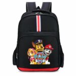 Sac à dos Pat Patrouille en plastique de qualité noir avec un fond blanc