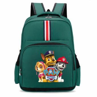 Sac à dos Pat Patrouille en plastique de qualité vert avec motifs chiens devant