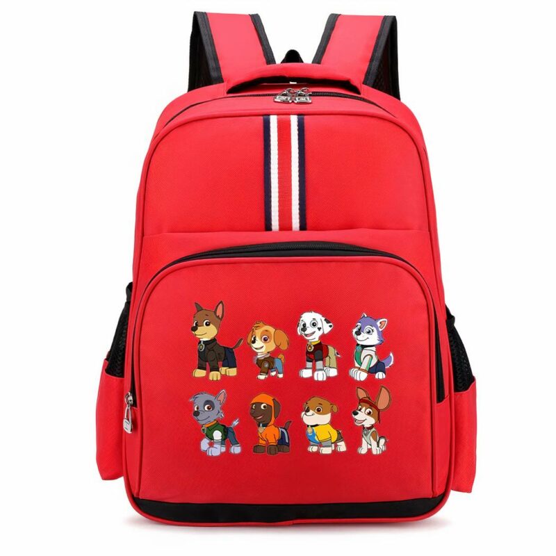 Sac à dos équipe Pat Patrouille rouge avec un fond blanc