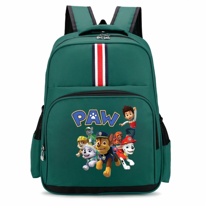 Sac à dos motif Ryder et son équipe Pat Patrouille vert