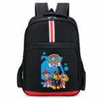 Sac à dos Pat Patrouille motif rayure noir et rouge