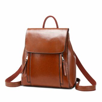 Sac à dos à bandoulière en cuir véritable pour femmes6