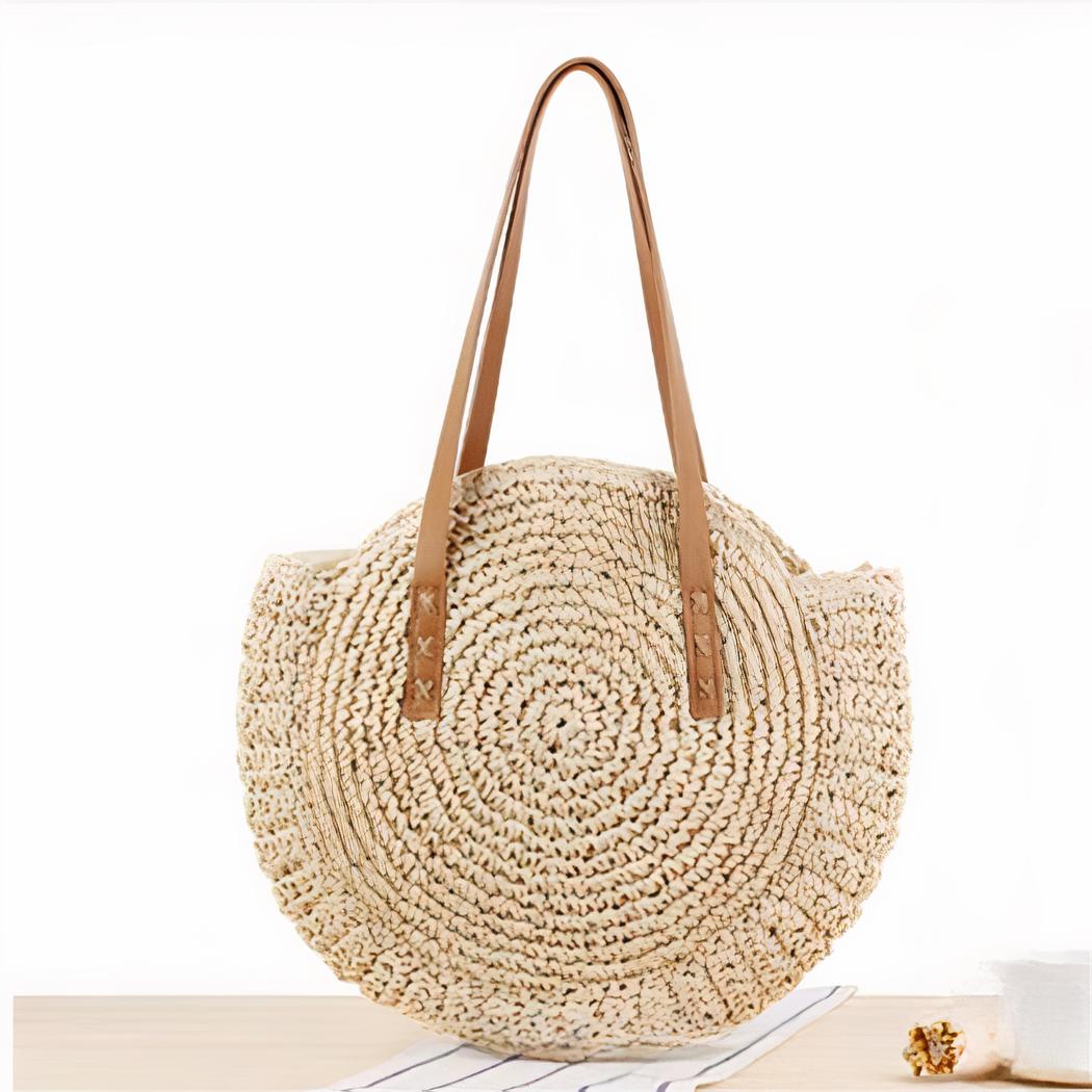 Sac BohÃ¨me Paille Sac De Plage En Paille Rond Pour Femme Mon Sac à