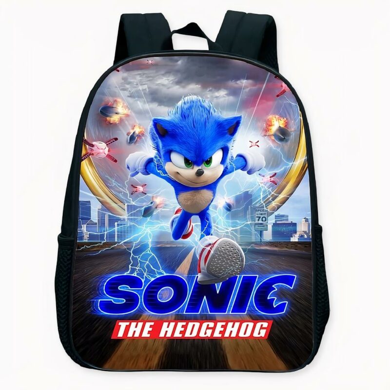 Sac à dos Sonic pour enfant avec motif devant. Bonne qualité et très tendance.