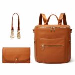 Sac de rangement pour poussette en simili cuir marron vintage