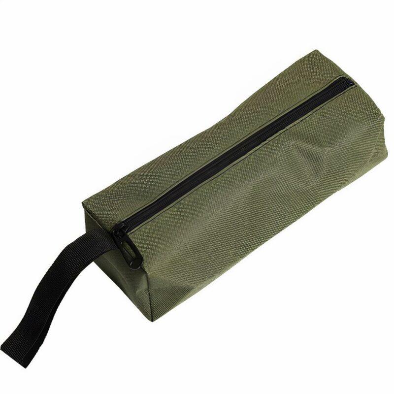 Trousse de rangement couleur unie en polyester vert avec un fond blanc