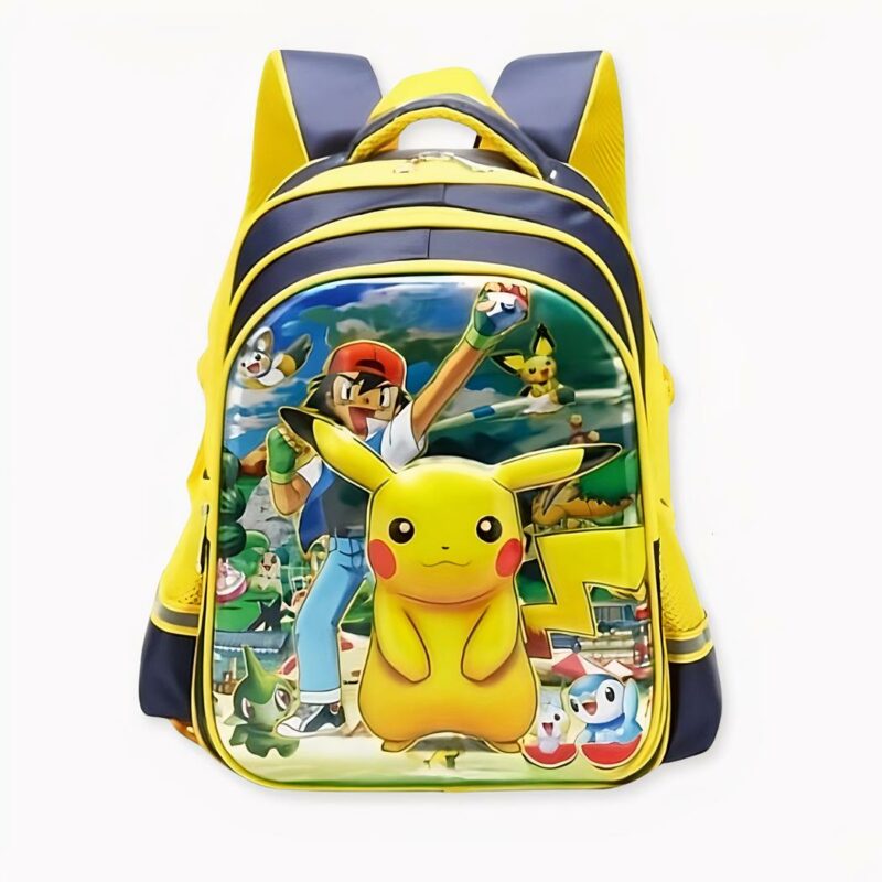 Cartable Pokemon Pikachu pour enfants jaune avec motif devant. Bonne qualité et très tendance.