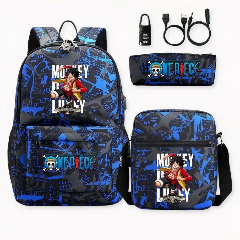 Sac à dos One Piece 3 pièces, trois escalier. Bonne qualité et très pratique.