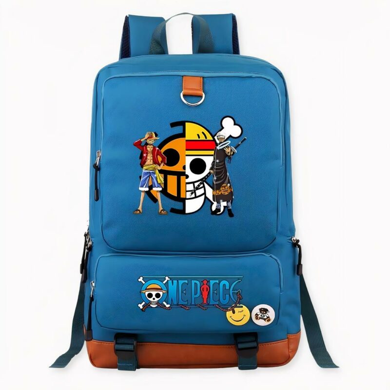 Sac à dos One Piece Luffy pour enfants en rouge avec motifs devant