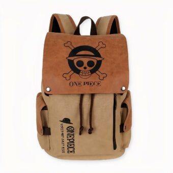 Sac à dos en toile One Piece marron vintage