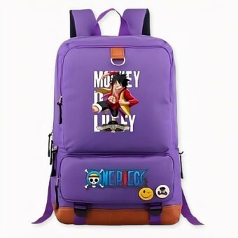 Sac à dos manga One Piece Monkey D, violet. Bonne qualité et très à lamode.