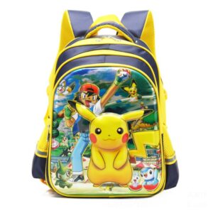 Cartable Pokemon Pikachu pour enfants jaune avec motif devant