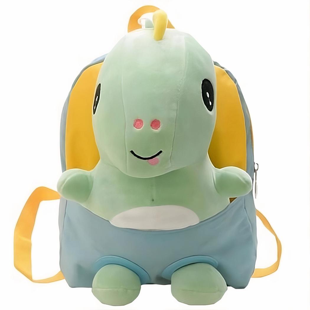 Sac à dos gris et jaune pour enfant peluche bébé dinosaure Mon