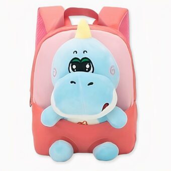 Sac à dos lilliputien pour enfant peluche dinosaure orange. Bonne qualité et très à la mode.