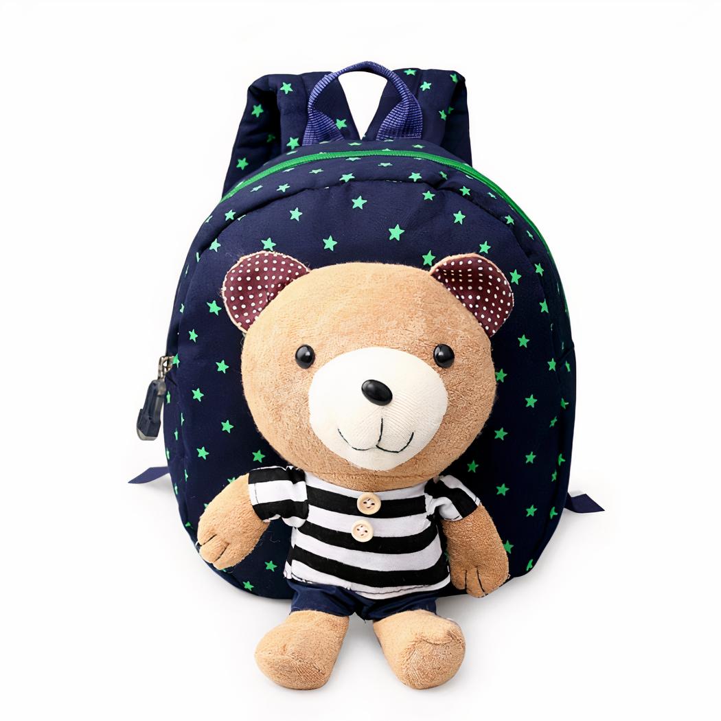 Sac à dos maternelle avec ourson en peluche marron