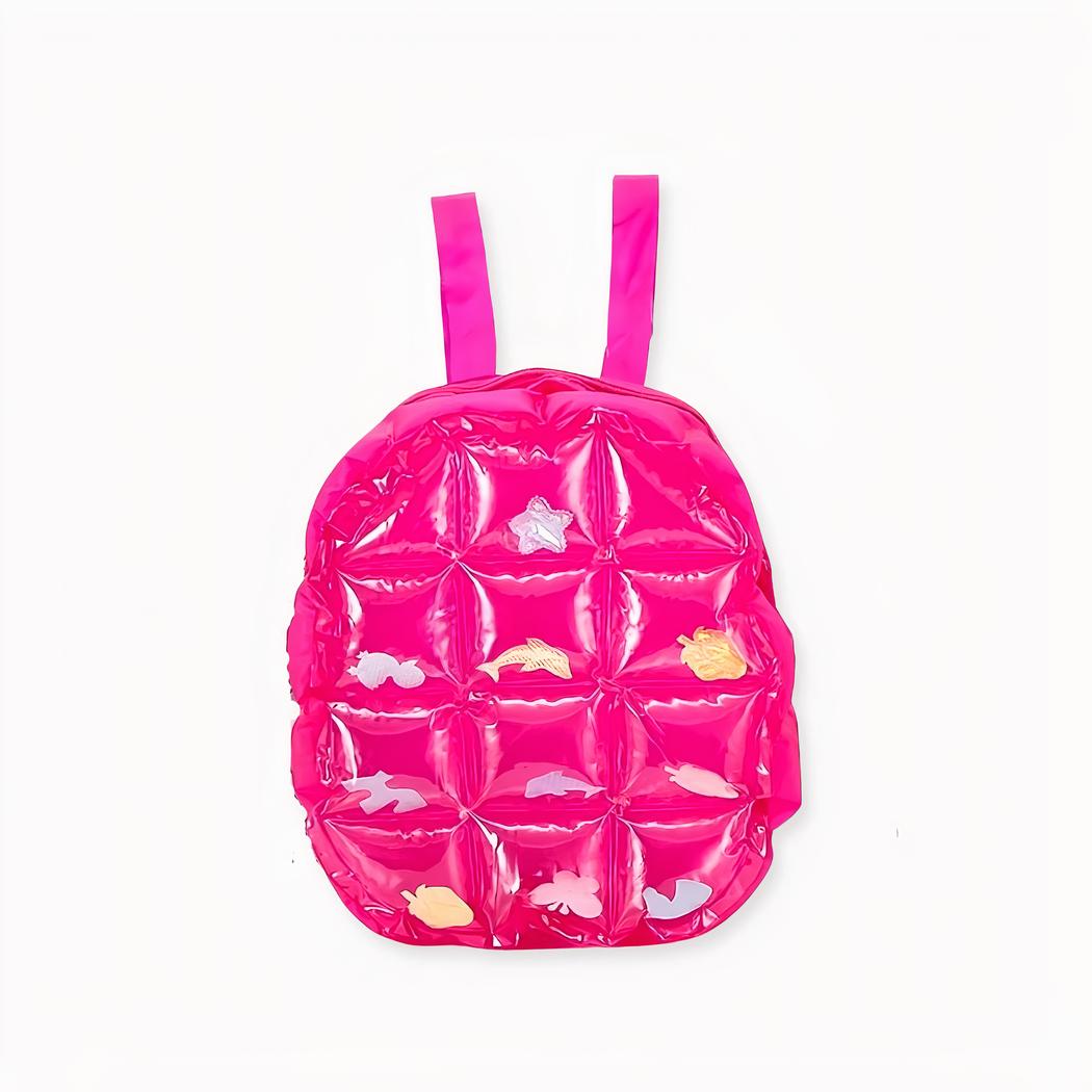Sac à dos gonflable parfait pour la rentrée en maternelle, couleur rose. Bonne qualité et très à la mode.