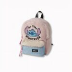 Sac à dos doux pour enfant à l'effigie de Stitch avec écrit "oh yeah whatever", sur fond gris clair