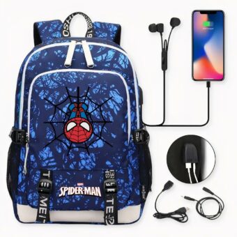 Découvrez ce modèle de sac à dos Spiderman avec chargeur, idéal pour les enfants dès 6 ans. Il pourra contenir parfaitement ses affaires. De plus, il permet de recharger des appareils électroniques compatibles. Parfait pour ceux qui souhaitent l'utiliser pour l'école ou les trajets en voiture si vous partez en vacances.