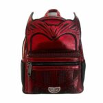 Sac à dos Marvel pour fille version sorcière écarlate de couleur rouge et noire, d'une hauteur de 25,5 cm, sur fond blanc