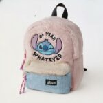 Sac àdos en vours pour enfant à l'effigie de Stitch avec écrit "oh yeah whatever".