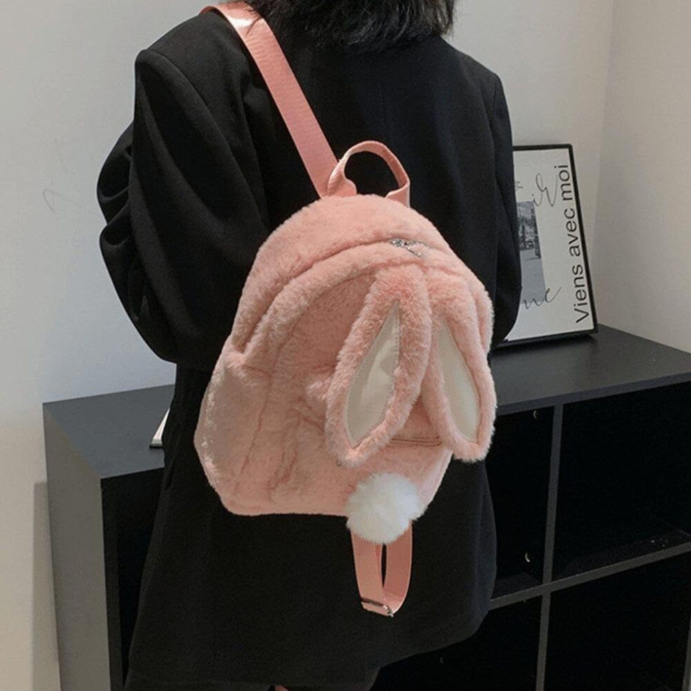 Sac à dos peluche oreilles de lapin pour enfant – Image 4
