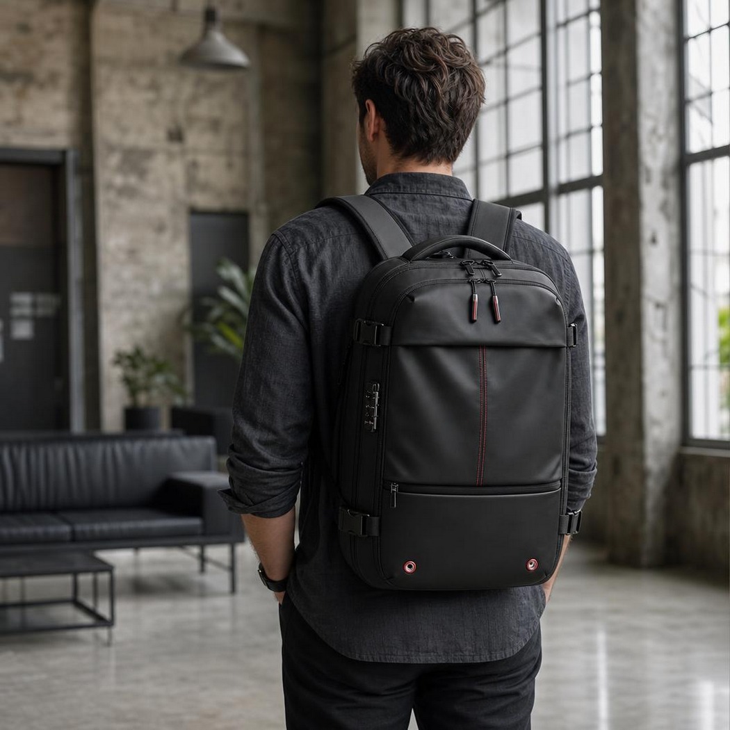 Sac à dos voyage homme compression sous vide avec pompe – Image 3